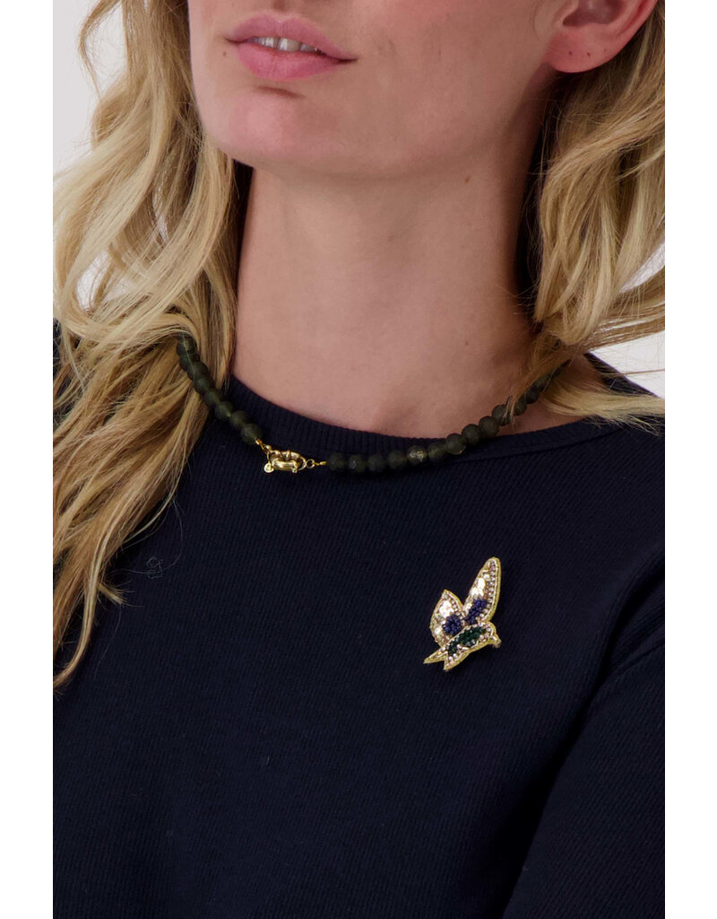 Zusss Broche - kolibrie - mosgroen