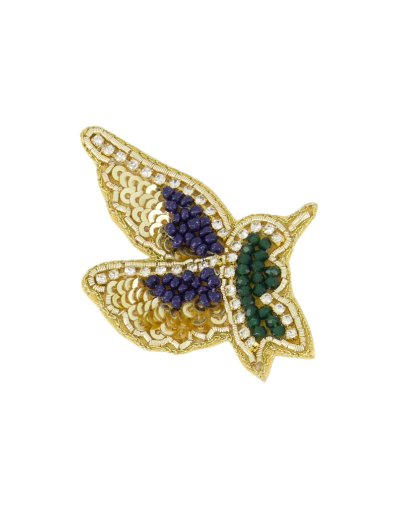 Zusss Broche - kolibrie - mosgroen