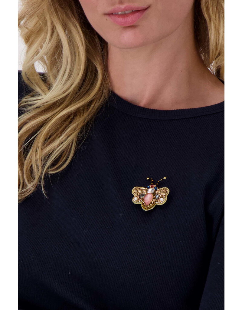 Zusss Broche - vlinder - mosgroen