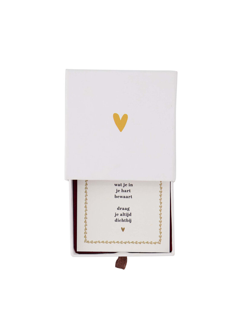 Zusss Ketting met hartje in schuifdoosje 'wat je in je hart bewaart...'