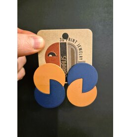 Cut the Fab Oorsteker 3D print duo--color donkerblauw-terra