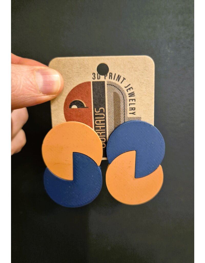 Cut the Fab Oorsteker 3D print duo--color donkerblauw-terra