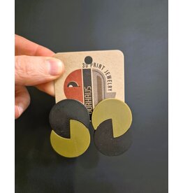 Cut the Fab Oorsteker 3D print duo--color zwart-khaki