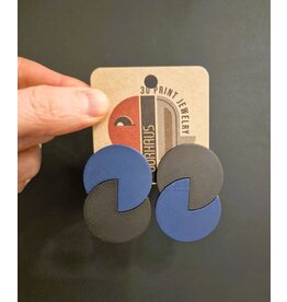 Cut the Fab Oorsteker 3D print duo--zwart-donkerblauw