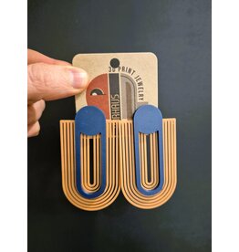 Cut the Fab Oorsteker 3D print duo--color 'U' - donkerblauw - terra