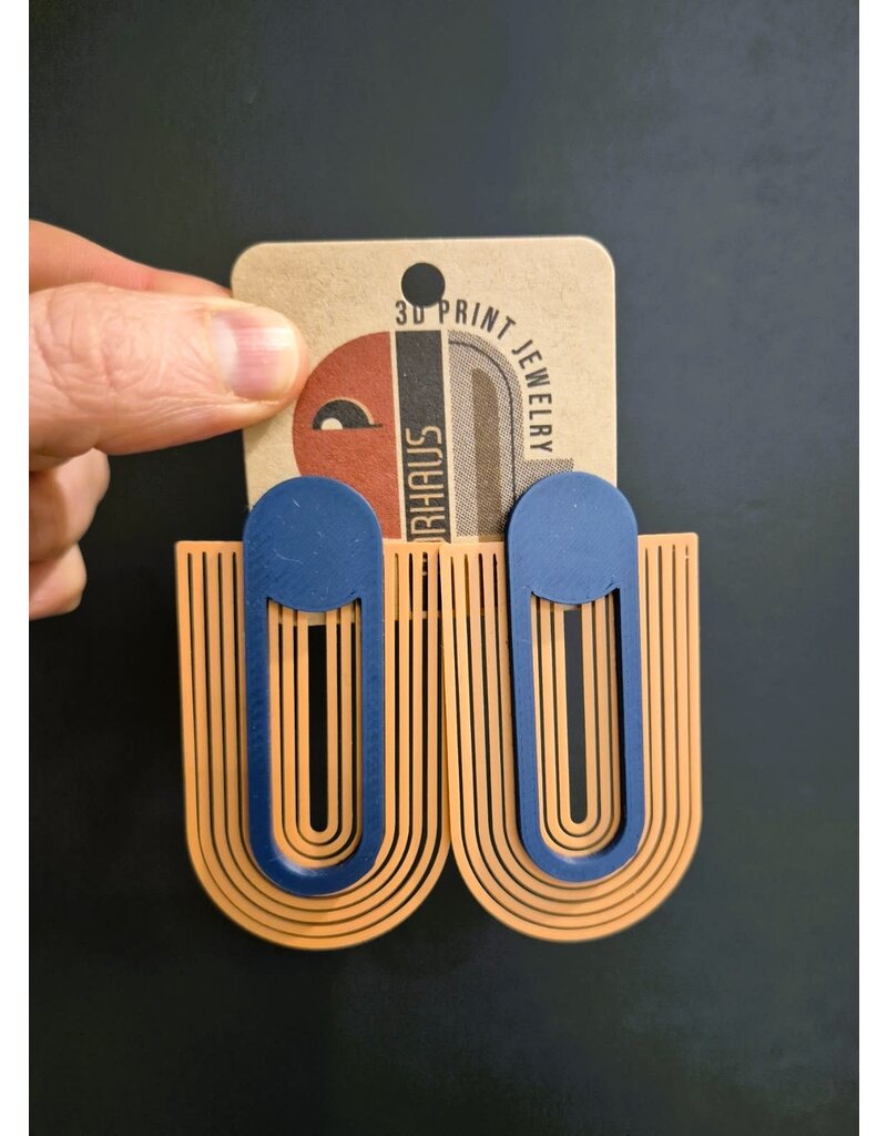 Cut the Fab Oorsteker 3D print duo--color 'U' - donkerblauw - terra