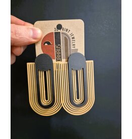 Cut the Fab Oorsteker 3D print duo--color 'U' - zwart - zand