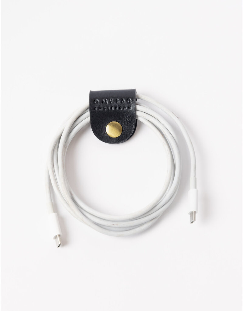 O MY BAG Cord Organizer - Black Classic Leather