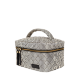 O MY BAG Elise make-up bag - Cotton /black classic leather