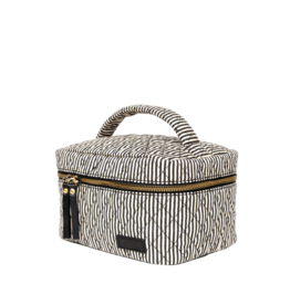 O MY BAG Elise make-up bag - Cotton /black classic leather
