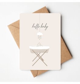 Buro Allure Wenskaart  - Hello Baby - wiegje