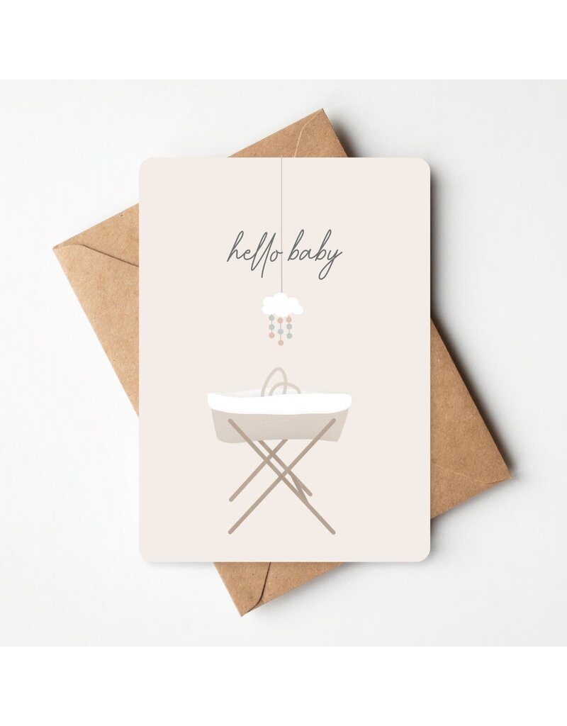 Buro Allure Wenskaart  - Hello Baby - wiegje