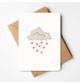 Buro Allure Wenskaart  -Wolk met hartjes