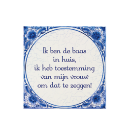 Paperdreams Tegeltje 'Baas in huis'