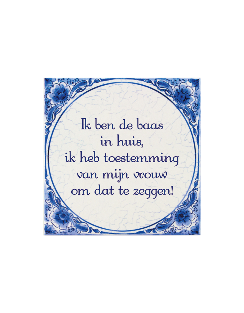 Paperdreams Tegeltje 'Baas in huis'