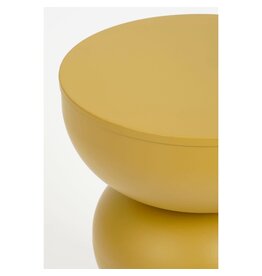 Luna Bijzettafel - H46 x Ø32 cm - IJzer - Okergeel