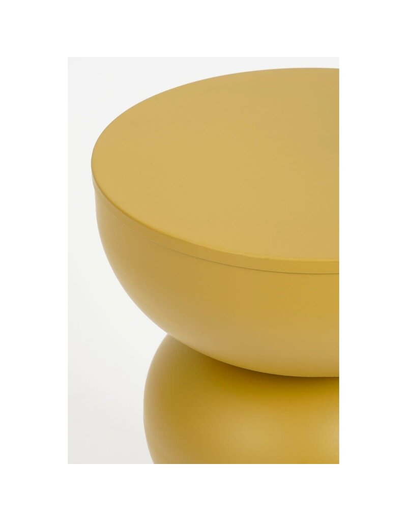 Luna Bijzettafel - H46 x Ø32 cm - IJzer - Okergeel