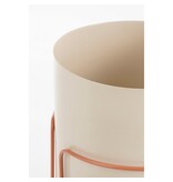 Mica Decorations Collins Bloempot op standaard - H33 x Ø22 cm - Metaal - Off-white -perzik