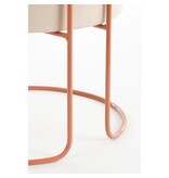 Mica Decorations Collins Bloempot op standaard - H33 x Ø22 cm - Metaal - Off-white -perzik