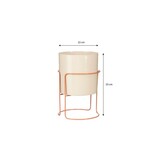 Mica Decorations Collins Bloempot op standaard - H33 x Ø22 cm - Metaal - Off-white -perzik