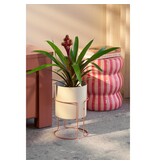 Mica Decorations Collins Bloempot op standaard - H33 x Ø22 cm - Metaal - Off-white -perzik