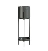 Mica Decorations Colyn Bloempot op standaard - H60 x Ø19 cm - IJzer - Zwart