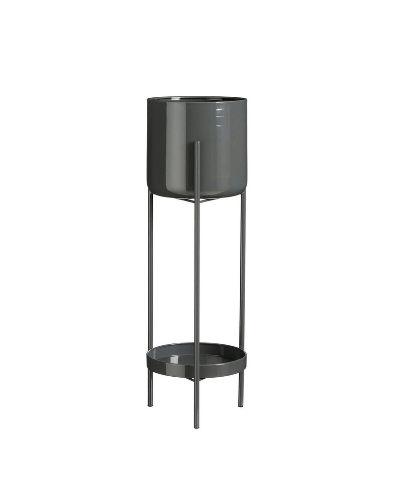 Mica Decorations Colyn Bloempot op standaard - H60 x Ø19 cm - IJzer - Zwart