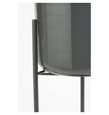 Mica Decorations Colyn Bloempot op standaard - H60 x Ø19 cm - IJzer - Zwart