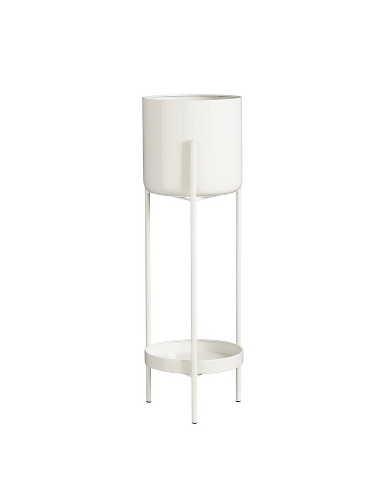 Mica Decorations Colyn Bloempot op standaard - H60 x Ø19 cm - IJzer - Wit