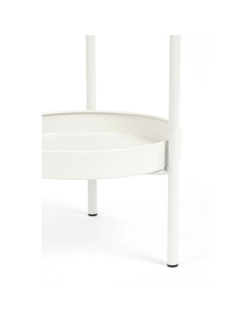 Mica Decorations Colyn Bloempot op standaard - H60 x Ø19 cm - IJzer - Wit