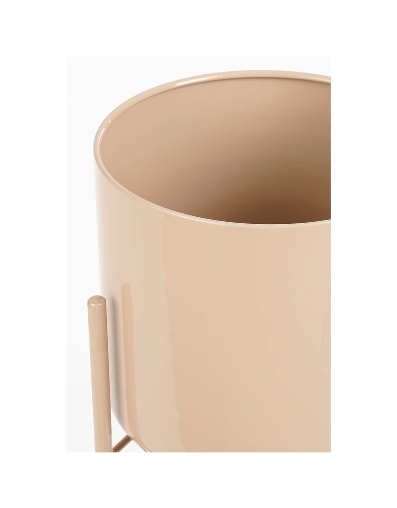 Mica Decorations Colyn Bloempot op standaard - H60 x Ø19 cm - IJzer -Lichtroze