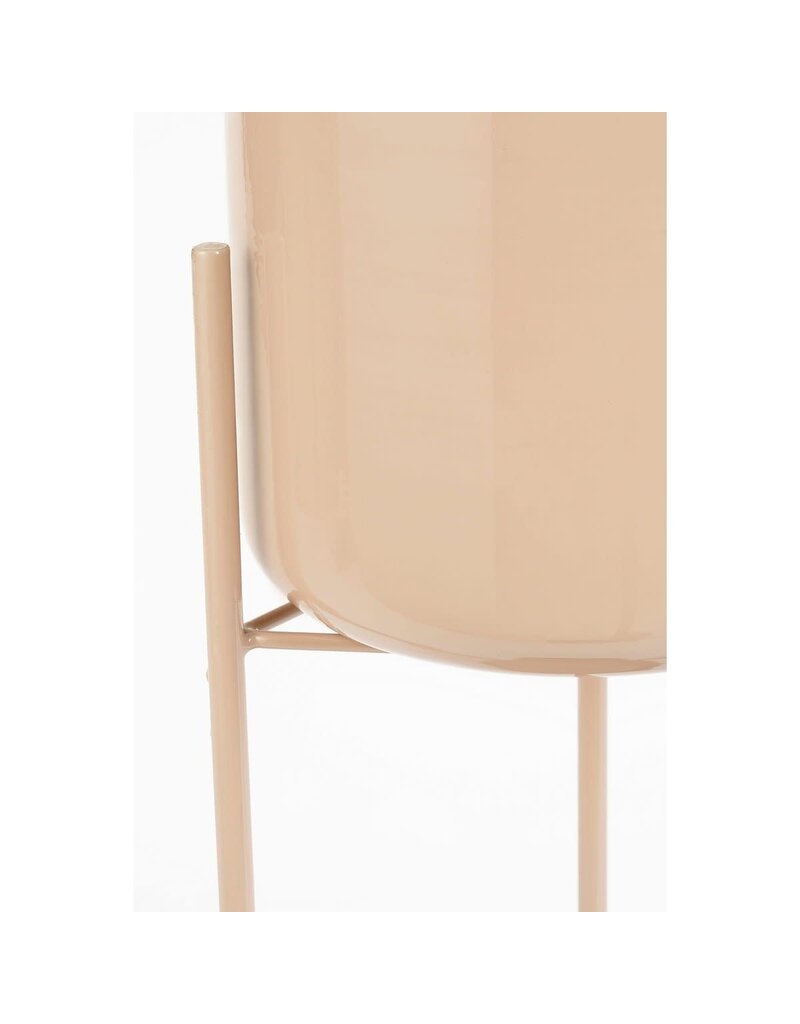 Mica Decorations Colyn Bloempot op standaard - H60 x Ø19 cm - IJzer -Lichtroze