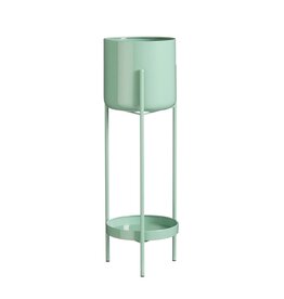 Mica Decorations Colyn Bloempot op standaard - H60 x Ø19 cm - IJzer -Mintgroen
