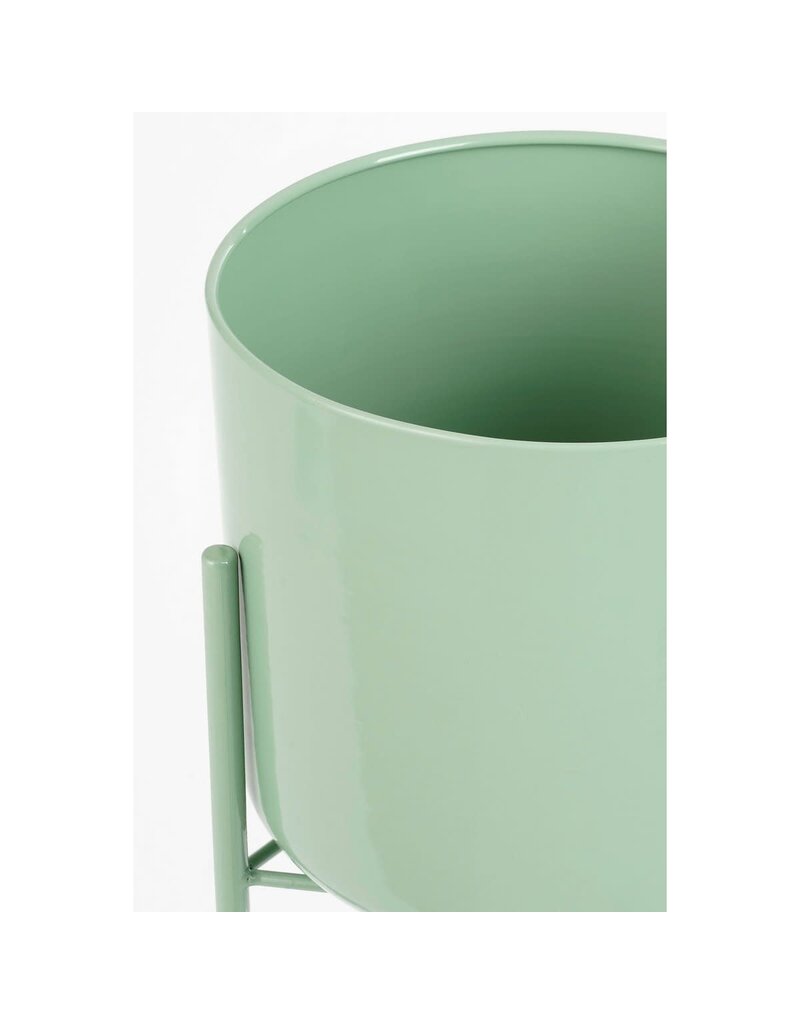 Mica Decorations Colyn Bloempot op standaard - H60 x Ø19 cm - IJzer -Mintgroen