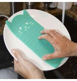 kikkerland Set van  3 herbruikbare vaatdoeken - katjes