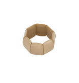 Zusss Brede elastieken kralen armband - humus