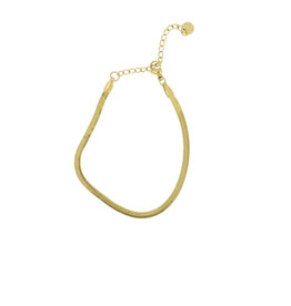 Zusss Platte ketting met visgraat structuur (45 cm)