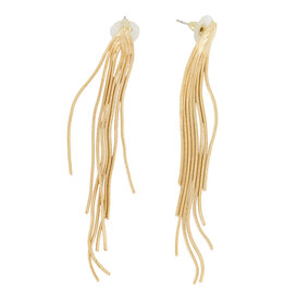 Zusss Lange oorbellen met visgraat structuur (goud)