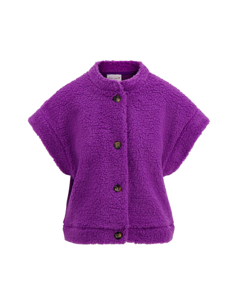 Zusss Teddy gilet kort - mid purple
