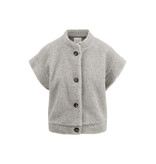 Zusss Teddy gilet kort - midddengrijs