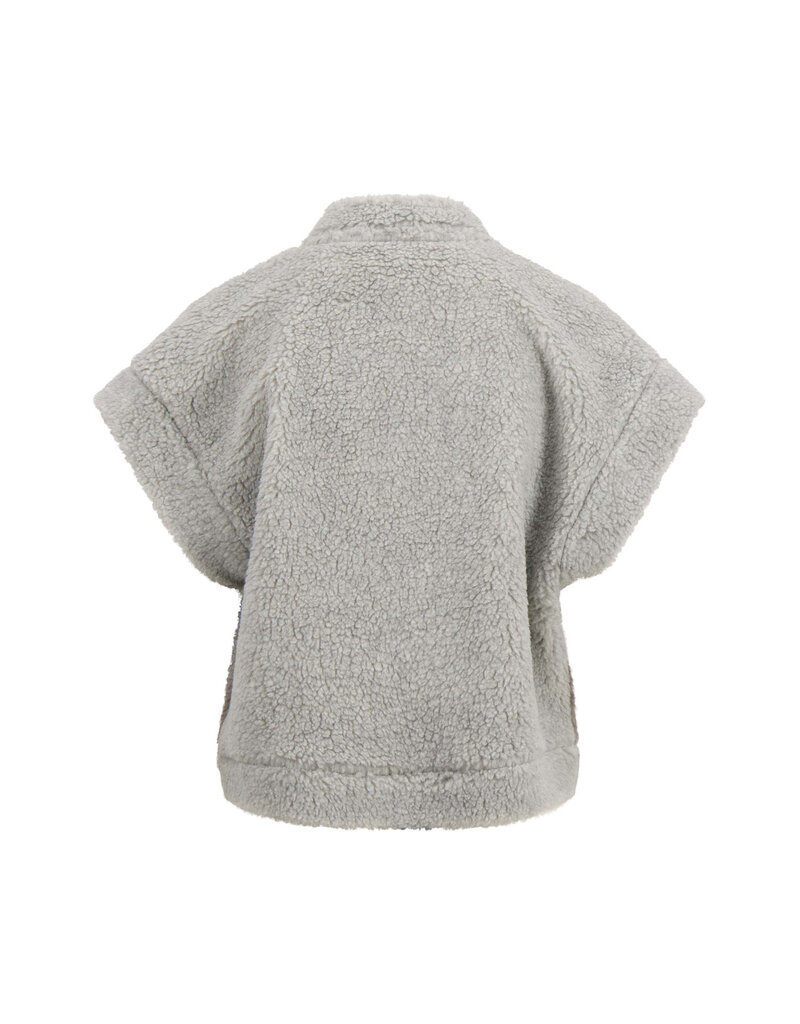 Zusss Teddy gilet kort - midddengrijs