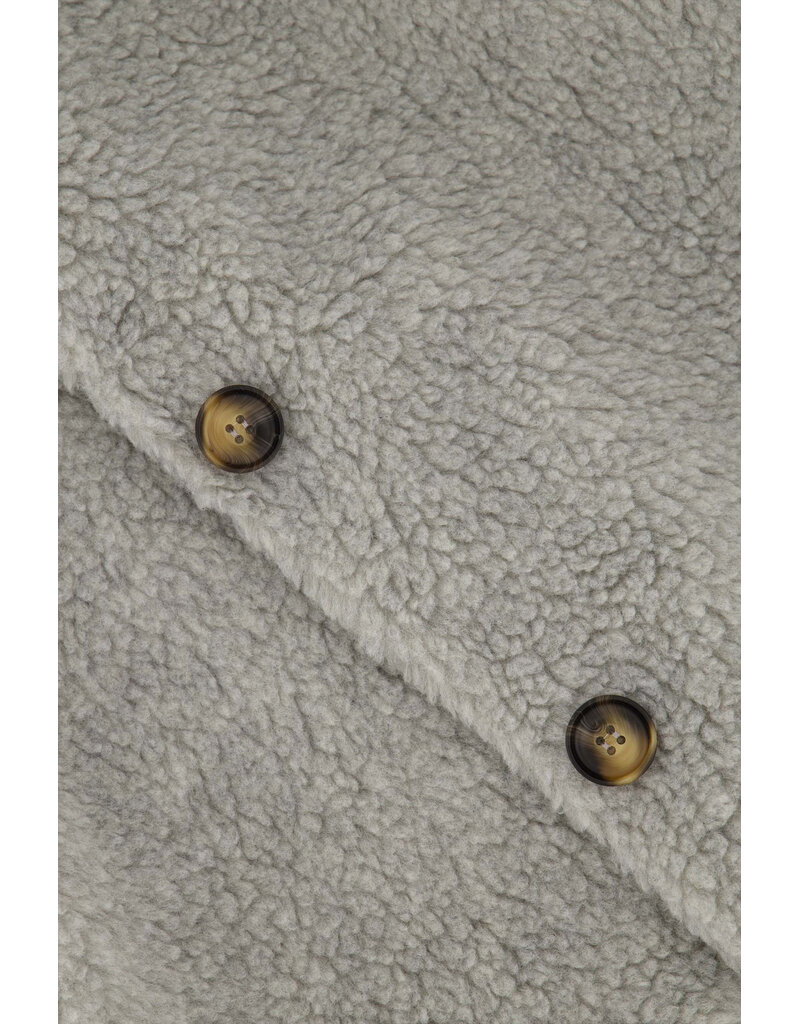 Zusss Teddy gilet kort - midddengrijs