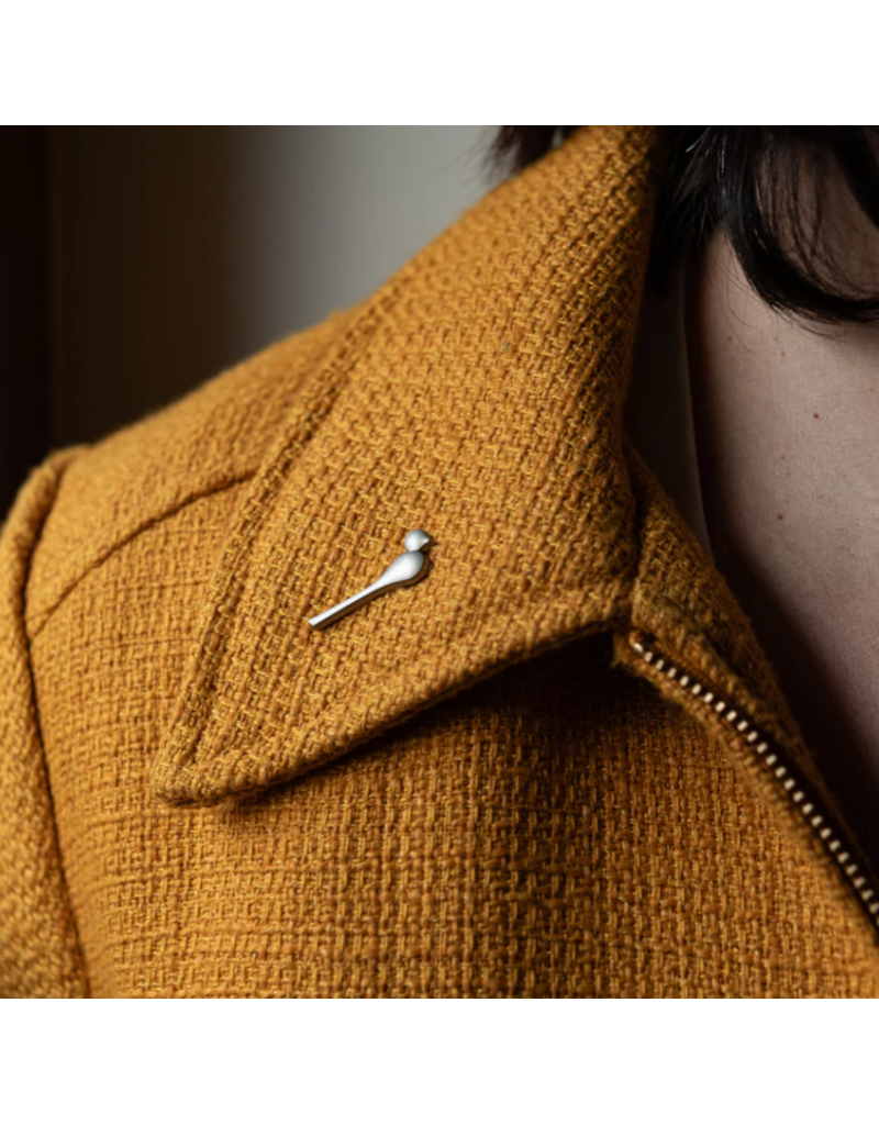 Stok & Staart Geluksvogel - pins - mat zilver