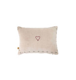 Zusss Kussen 'lieverd' met hartje -  35x25cm zand