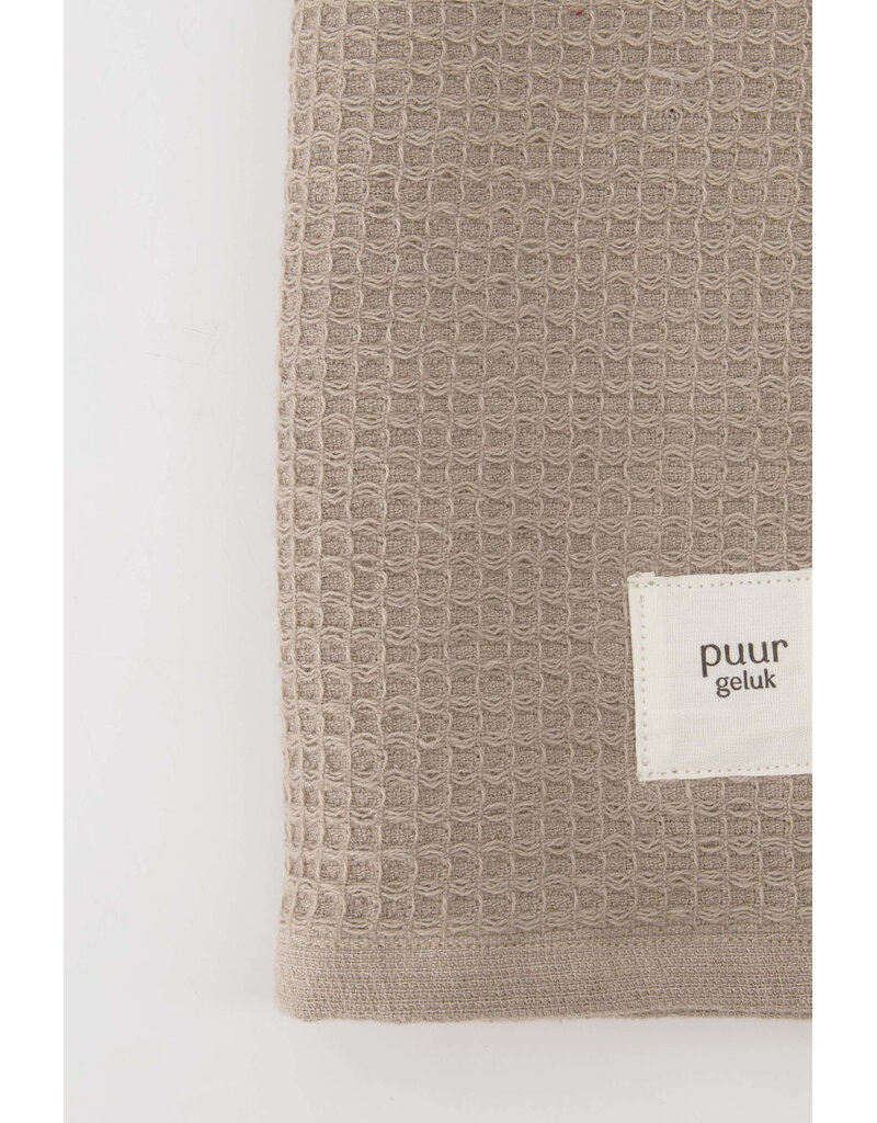 Zusss Gastendoekje 'Puur geluk' -  zand
