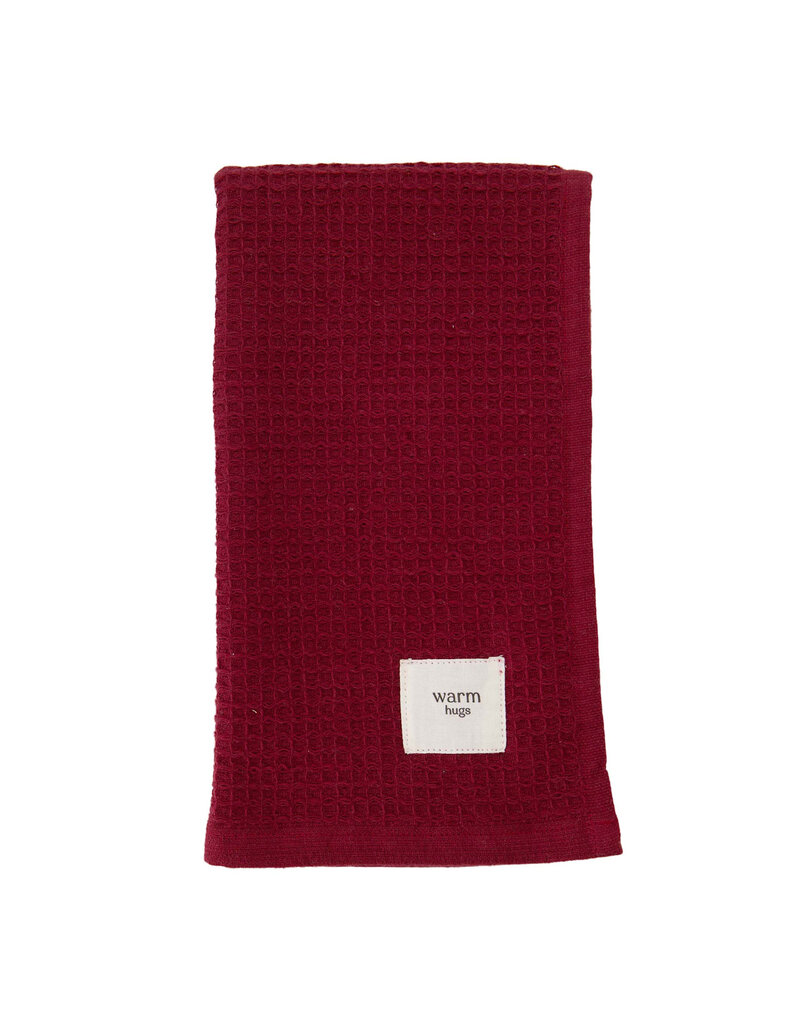 Zusss Gastendoekje 'Warm hugs' -  donkerrood