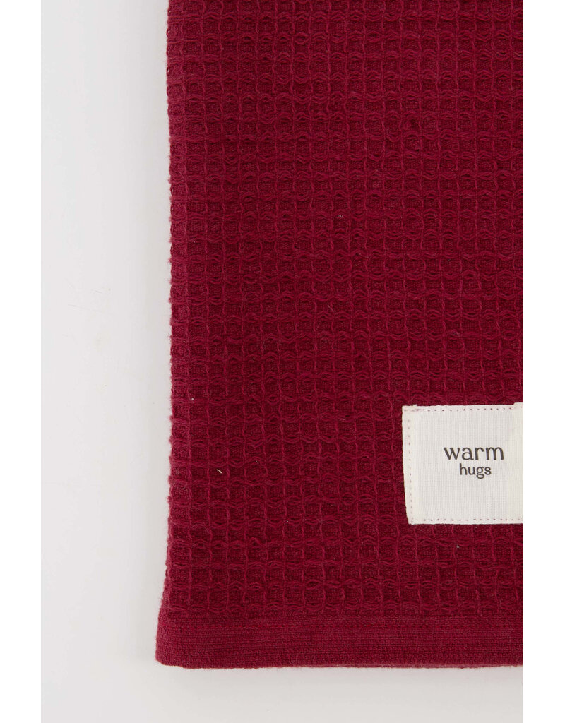Zusss Gastendoekje 'Warm hugs' -  donkerrood