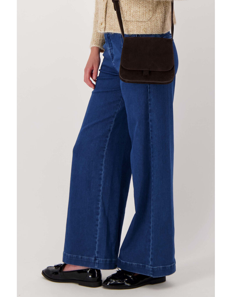 Zusss Suede schoudertasje - chocoladebruin