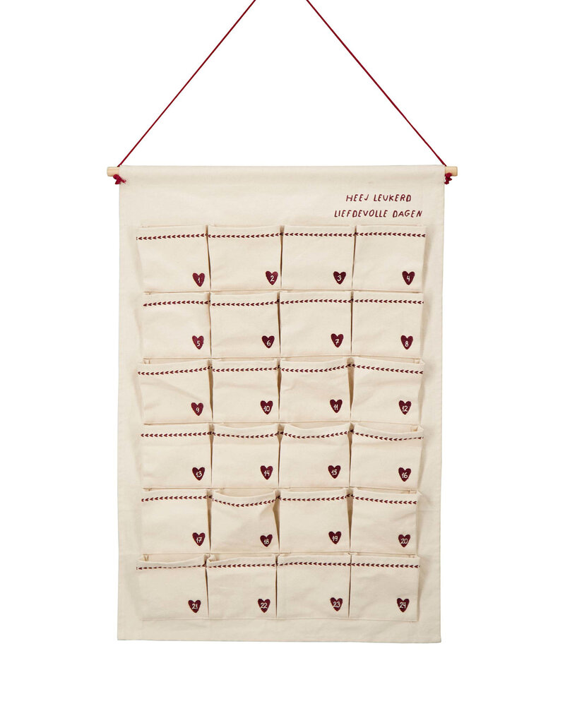 Zusss Adventkalender 'liefdevolle dagen' -  wit/rood
