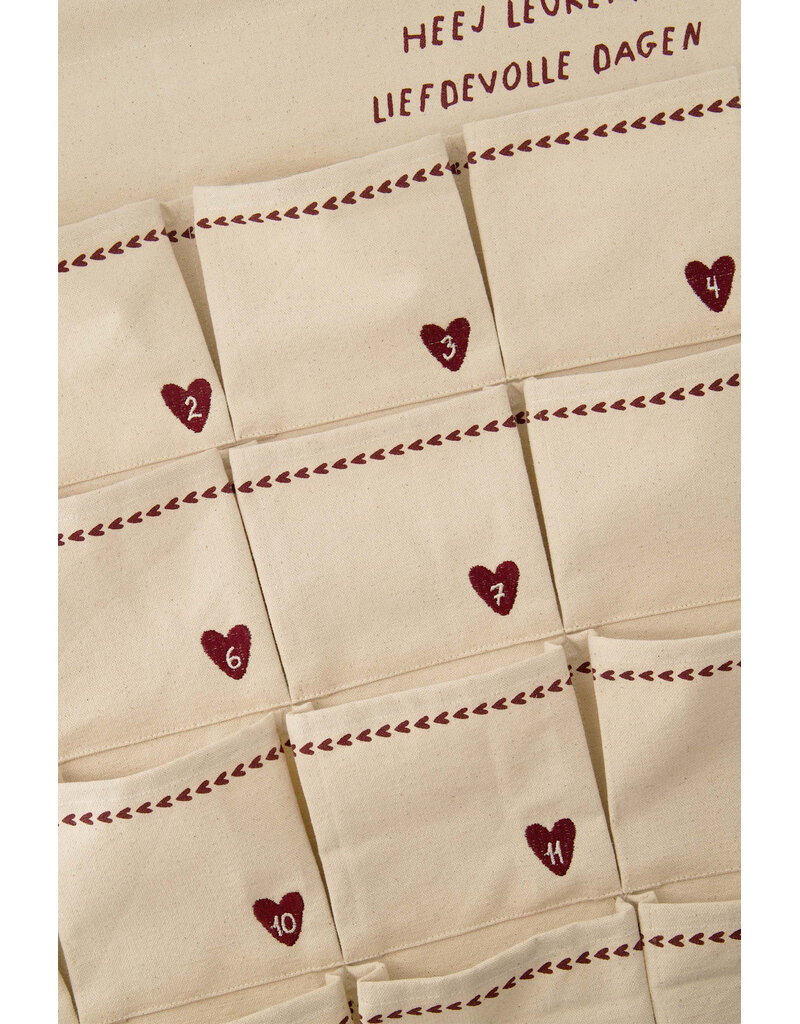 Zusss Adventkalender 'liefdevolle dagen' -  wit/rood